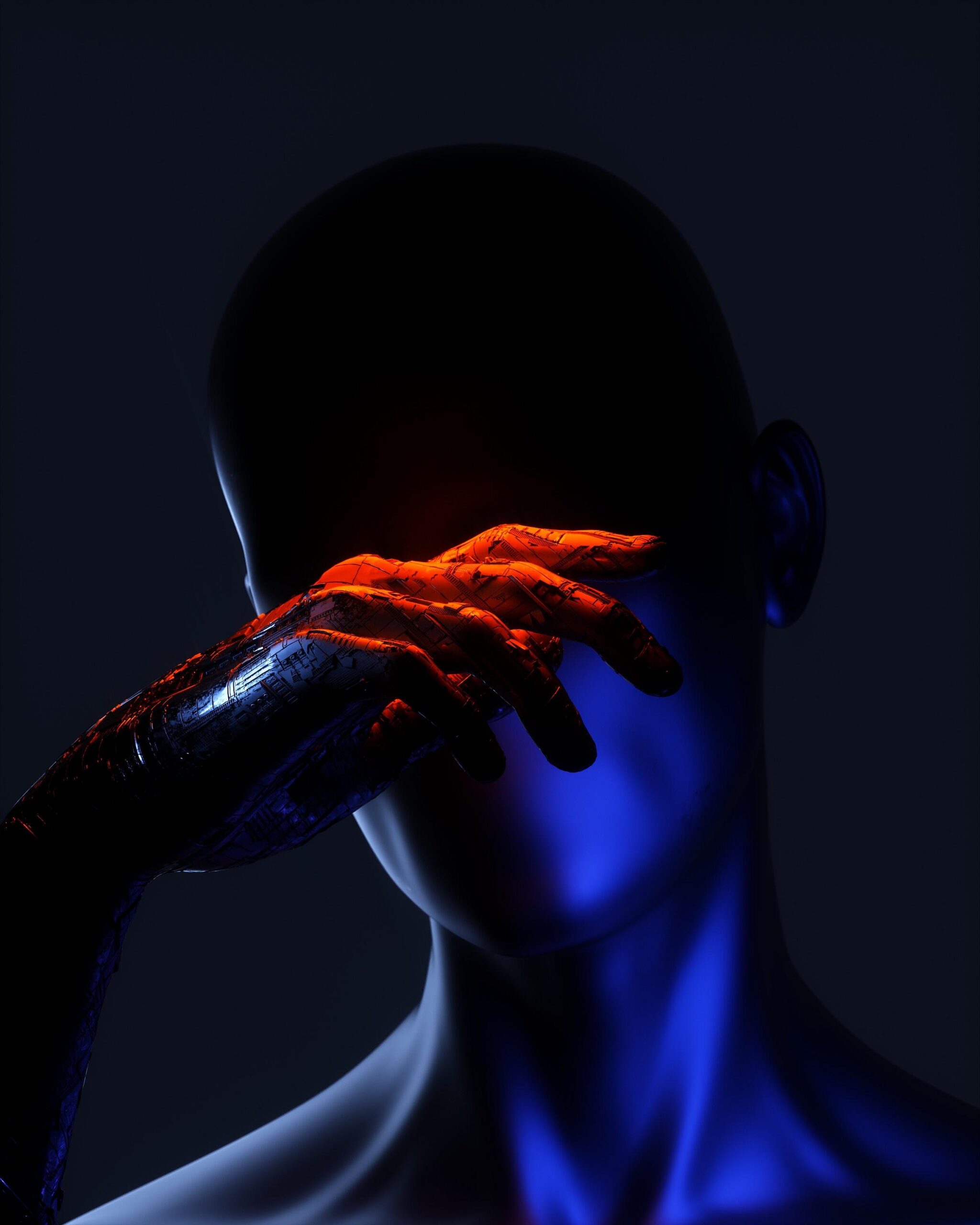 Faceless illuminated man representing the question of Christ's identity